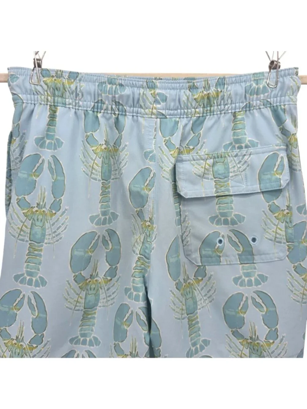 Vineyard Vines Boys Small Swim Trunks Lobster Print Blue Pockets Lined Beach